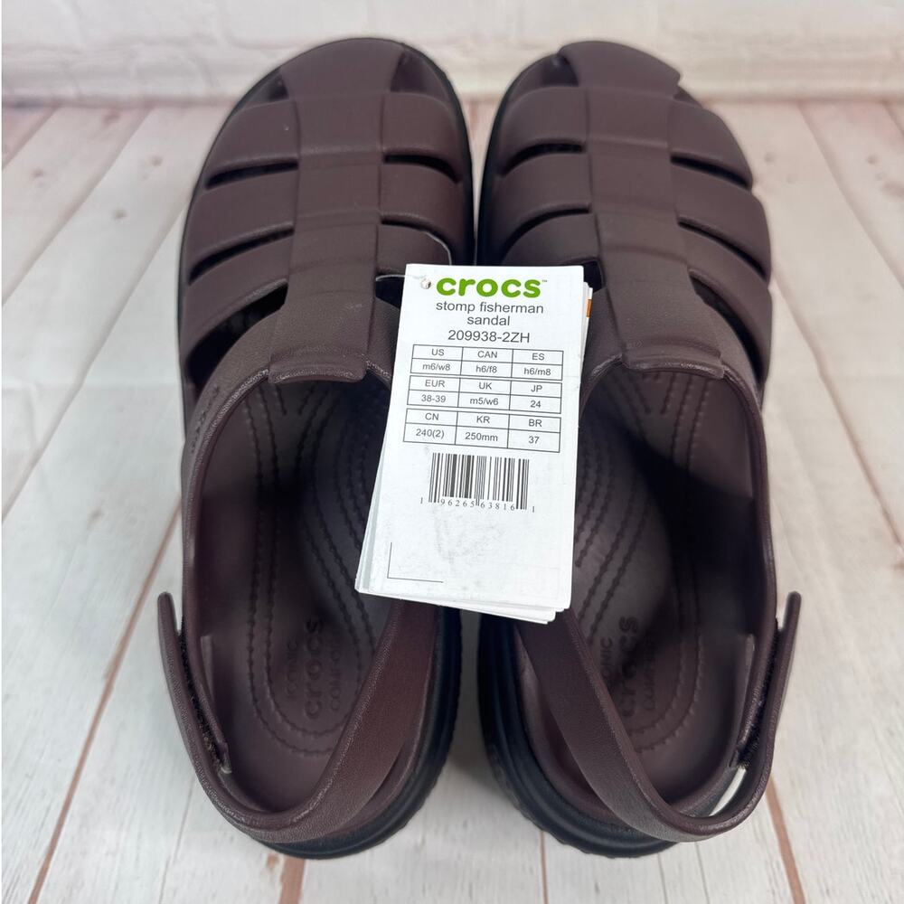 Crocs Stomp Platform Fisherman Mocha High Sandals Women’s Size 8 (209938-2ZH) - Picture 7 of 9